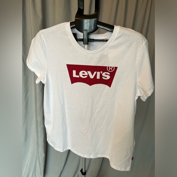 Levi's Tops - Levi's Women's White and Red Logo T-Shirt